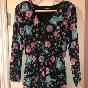 Express Black Floral Romper